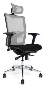 Ergonomická židle X5M se síťovaným sedákem, opěrkou hlavy a područkami Bílá