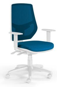 Kancelářská židle LEX se síťovaným opěrákem a s područkami modrá
