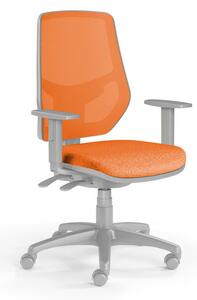 Kancelářská židle LEX se síťovaným opěrákem a s područkami oranžová