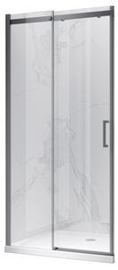 BPS-koupelny Posuvné sprchové dveře HYD-PD09A 100 kartáčovaná ocel/transparent pro instalaci do niky - bez vaničky