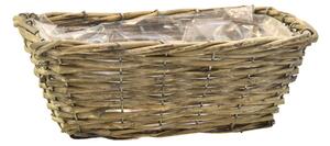 Vingo Hranatý šedý truhlík (košíček) z proutí Rozměry (cm): rozměry (cm);26x16, v. 10
