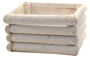 Vingo Bílá dřevěná bedýnka, 19 x 19 cm