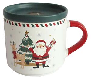 Toro Vánoční keramický hrnek s víčkem 400ml Santa