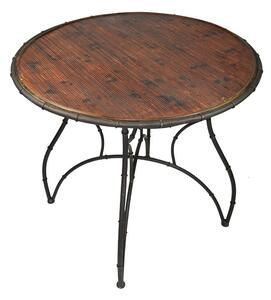 Vingo Stůl s bambusovou deskou kulatou, průměr 90 cm