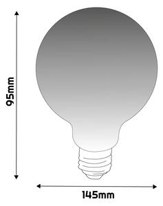 LED žárovka G95 - E27 - 6W - FILAMENT - kouřová - teplá bílá BERGE