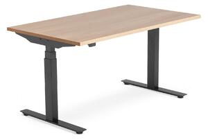 AJ Produkty Výškově nastavitelný stůl MODULUS, 1400x800 mm, černý rám, dub
