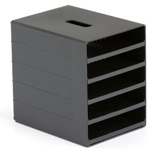 AJ Produkty Kancelářský odkladač, 5 přihrádek, černý