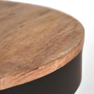 LABEL51 Černý/přírodní mangový konferenční stolek Rafael