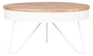 Bílý/přírodní mangový konferenční stolek Rafael