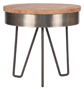 LABEL51 Šedý/přírodní mangový odkládací stolek Rafael