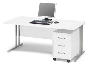 AJ Produkty Kancelářská sestava FLEXUS, stůl 1600x800 mm + 3zásuvkový kontejner, bílá