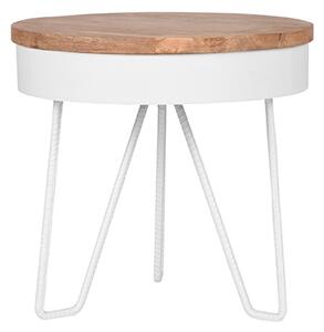 LABEL51 Bílý/přírodní mangový odkládací stolek Rafael