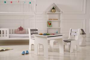 Vingo Dětský stolek a dvě židličky s šuplíčky v šedém odstínu