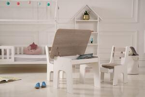 Vingo Dětský stolek otevírací s přihrádkou v dubovém odstínu