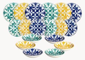 Sada porcelánového nádobí Madison Majolica, pro 6 osob, 18 dílů