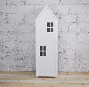 Vingo Dětská policová skříň domeček, bílá - 150 cm