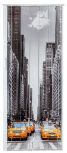 STANDOM - STANDOM Shrnovací dveře plastové plné s potiskem Taxi New York 83 cm, 201,5 cm