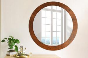 Kulaté zrcadlo rám s potiskem Přírodní dřevo