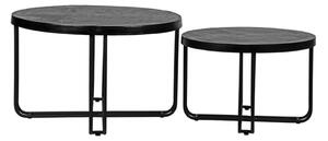 Set 2 černých kovových konferenčních stolků Netto