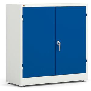 AJ Produkty Kovová skříň STYLE, 1000x1000x400 mm, bílá, modré dveře