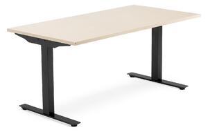 AJ Produkty Psací stůl MODULUS, T-nohy, 1600x800 mm, černý rám, bříza