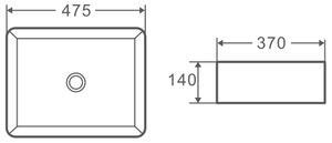 Hydroland Keramické umyvadlo na desku Enea 47,5x37 cm, bílé