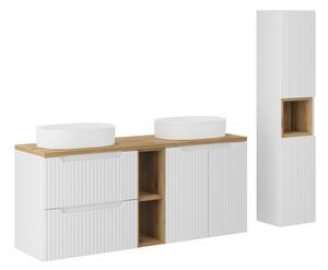Comad Koupelnová sestava Nova White se skříňkami a umyvadly 140 cm bílá/dub evoke