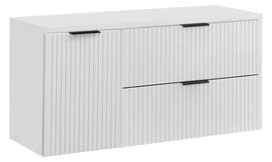 Comad Závěsná skříňka pod umyvadlo Casad s deskou a košem na prádlo 120 cm bílá