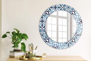 Kulaté dekorativní zrcadlo Modrý arabský vzor