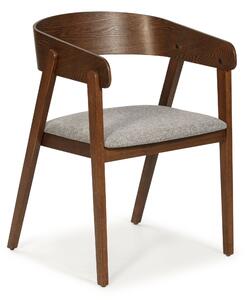 Marckeric Jídelní židle Simons z jasanového dřeva, hnědá/šedá, 76 cm