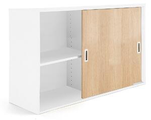 AJ Produkty Skříň s posuvnými dveřmi MODULUS XL, výška 800 mm, bílá, dveře dub