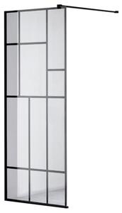 BPS-koupelny Sprchová zástěna Walk-in HYD-WI05 100 černá/transparent - bez vaničky