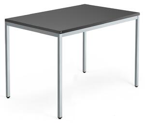 AJ Produkty Psací stůl QBUS, 4 nohy, 1200x800 mm, stříbrný rám, černá