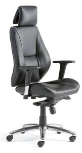 AJ Produkty Kancelářská židle STIRLING, vysoké opěradlo, černá koženka