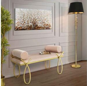 Designová lavice Nancilea 112,5 cm růžová