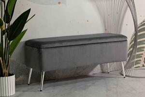 Designová lavice Caerwyn 112 cm šedá