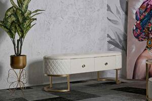Designová lavice Pembroke 120 cm bílá