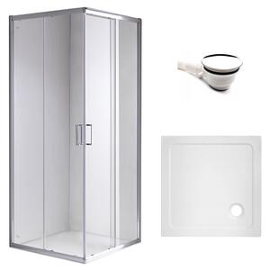 BPS-koupelny Čtvercový sprchový kout HYD-SK93D 70x70 chrom/transparent + vanička HYD-SSV-ST02C bílá