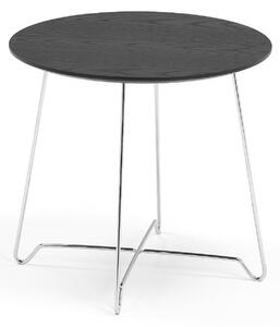AJ Produkty Konferenční stolek IRIS, Ø500 mm, chrom, černá deska