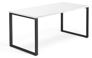 AJ Produkty Psací stůl QBUS, O-podnož, 1600x800 mm, černý rám, bílá
