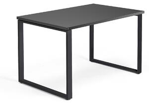 AJ Produkty Psací stůl QBUS, O-podnož, 1200x800 mm, černý rám, černá