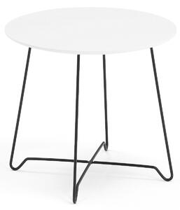 AJ Produkty Konferenční stolek IRIS, Ø500 mm, černá, bílá deska