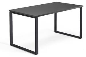 AJ Produkty Psací stůl QBUS, O-podnož, 1400x800 mm, černý rám, černá