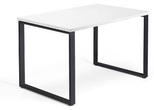 AJ Produkty Psací stůl QBUS, O-podnož, 1200x800 mm, černý rám, bílá