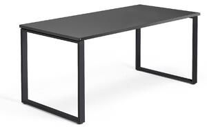 AJ Produkty Psací stůl QBUS, O-podnož, 1600x800 mm, černý rám, černá