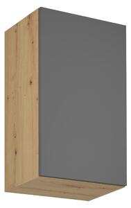 Horní kuchyňská skříňka VALEN - šířka 45 cm, dub artisan / šedá