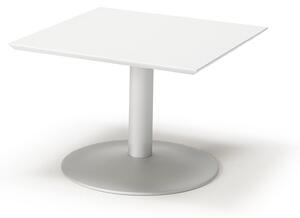 AJ Produkty Konferenční stolek CROSBY, 700x700 mm, bílá/hliníkově šedá