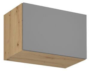 Horní skříňka s výklopnými dvířky VALEN - šířka 60 cm, dub artisan / šedobéžová
