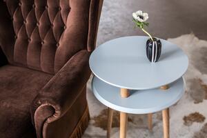 Ragaba Odkládací stolek Iram, 45x45x61 cm, světle šedá/přírodní