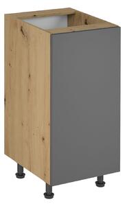 Dolní jednodveřová skříňka VALEN - šířka 40 cm, dub artisan / šedá